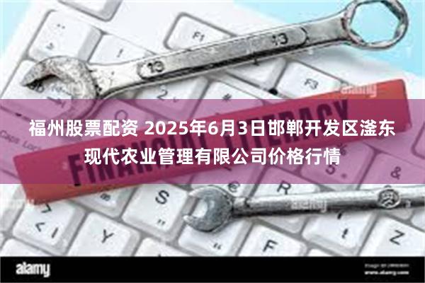 福州股票配资 2025年6月3日邯郸开发区滏东现代农业管理有限公司价格行情