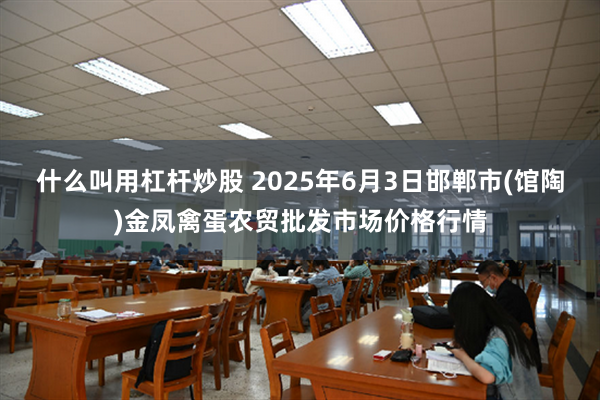 什么叫用杠杆炒股 2025年6月3日邯郸市(馆陶)金凤禽蛋农贸批发市场价格行情