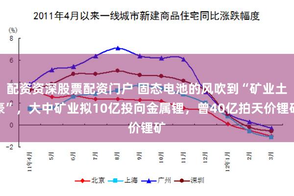 配资资深股票配资门户 固态电池的风吹到“矿业土豪”，大中矿业拟10亿投向金属锂，曾40亿拍天价锂矿