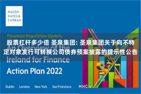 股票杠杆多少倍 圣泉集团: 圣泉集团关于向不特定对象发行可转换公司债券预案披露的提示性公告